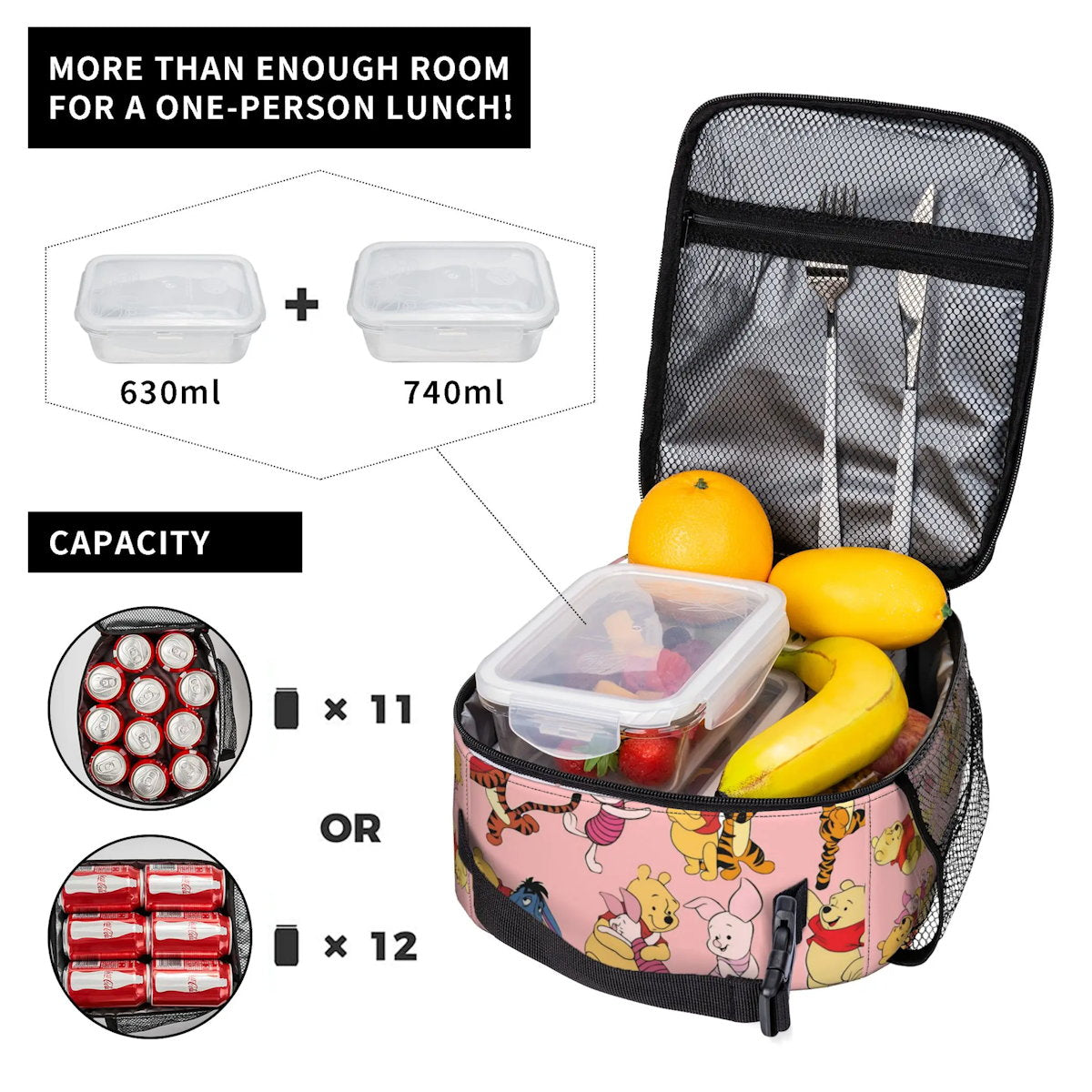 Disney Winnie The Pooh Lunch Bag Portable Lunch Tote - ChildAngle