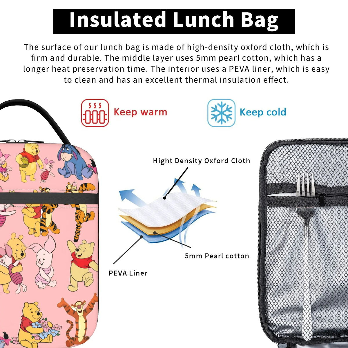 Disney Winnie The Pooh Lunch Bag Portable Lunch Tote - ChildAngle
