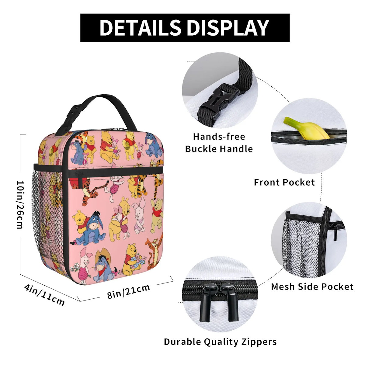 Disney Winnie The Pooh Lunch Bag Portable Lunch Tote - ChildAngle