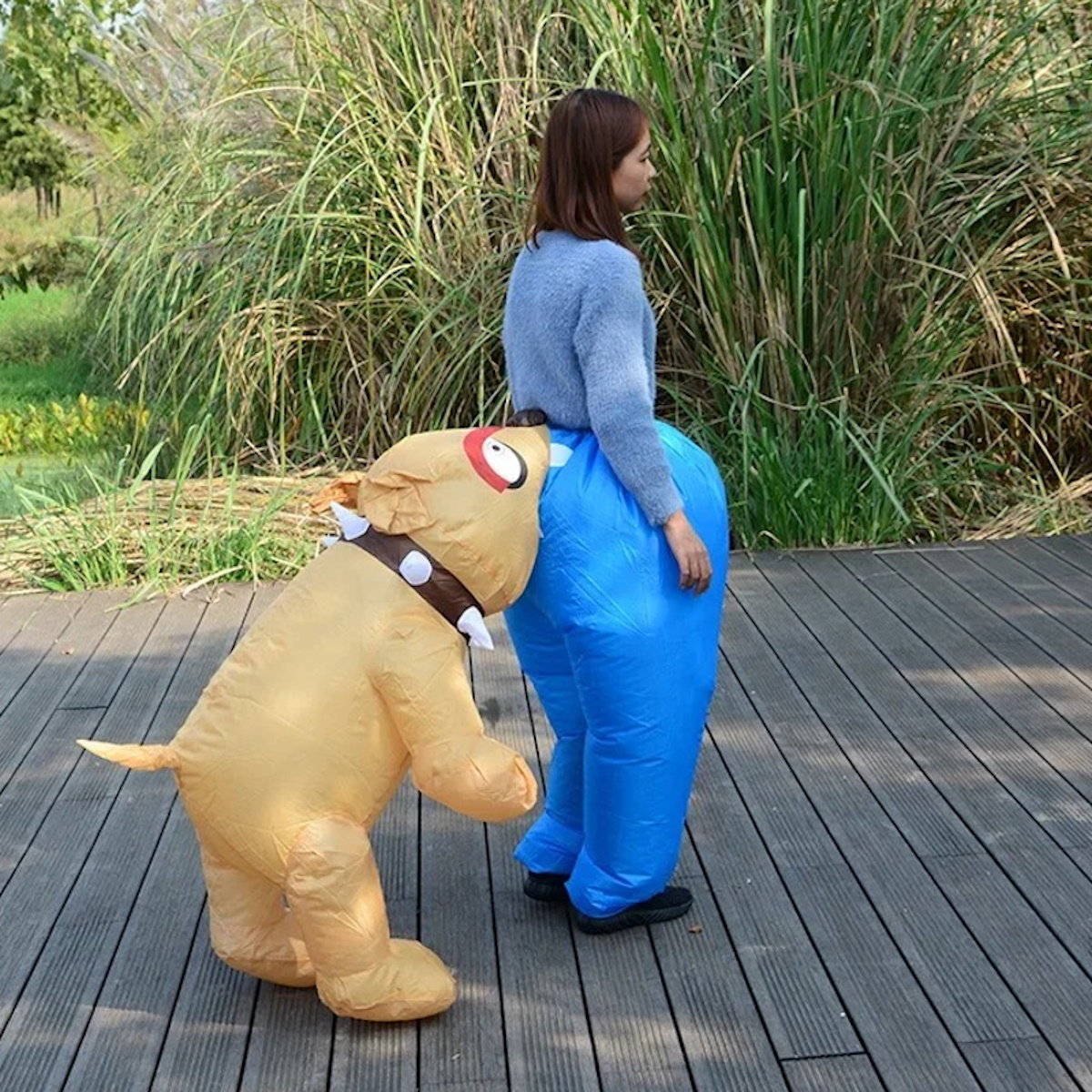 Teens and Adults Dog Bite Butt Inflatable Costumes - ChildAngle