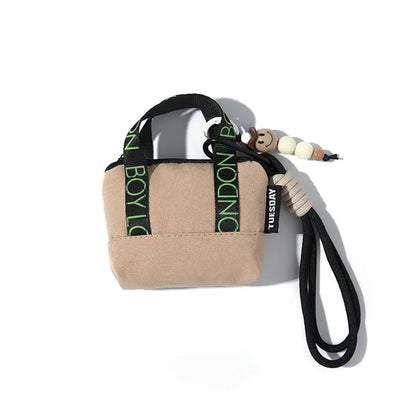 Set of canvas colorful small handbags with straps for AirPods and all Earphones - ChildAngle Universal AirPods Case