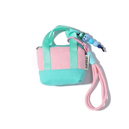 Set of canvas colorful small handbags with straps for AirPods and all Earphones - ChildAngle Universal AirPods Case