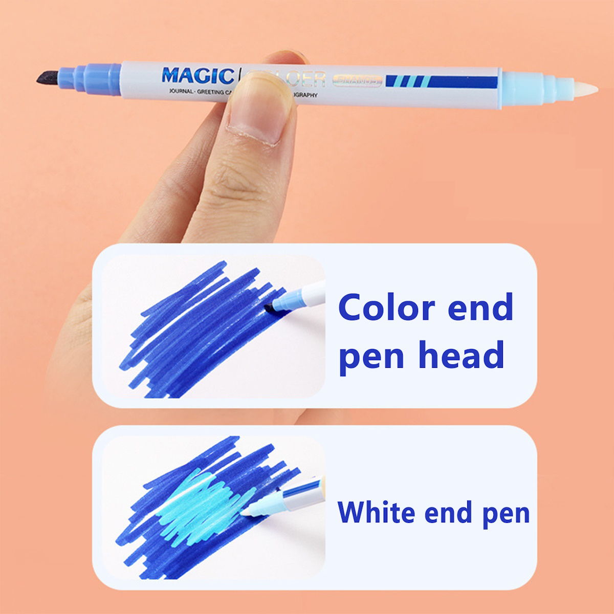 6/12 PCS Double Tip Non Bleed Color Changing Highlighters Pen Set for Students - ChildAngle