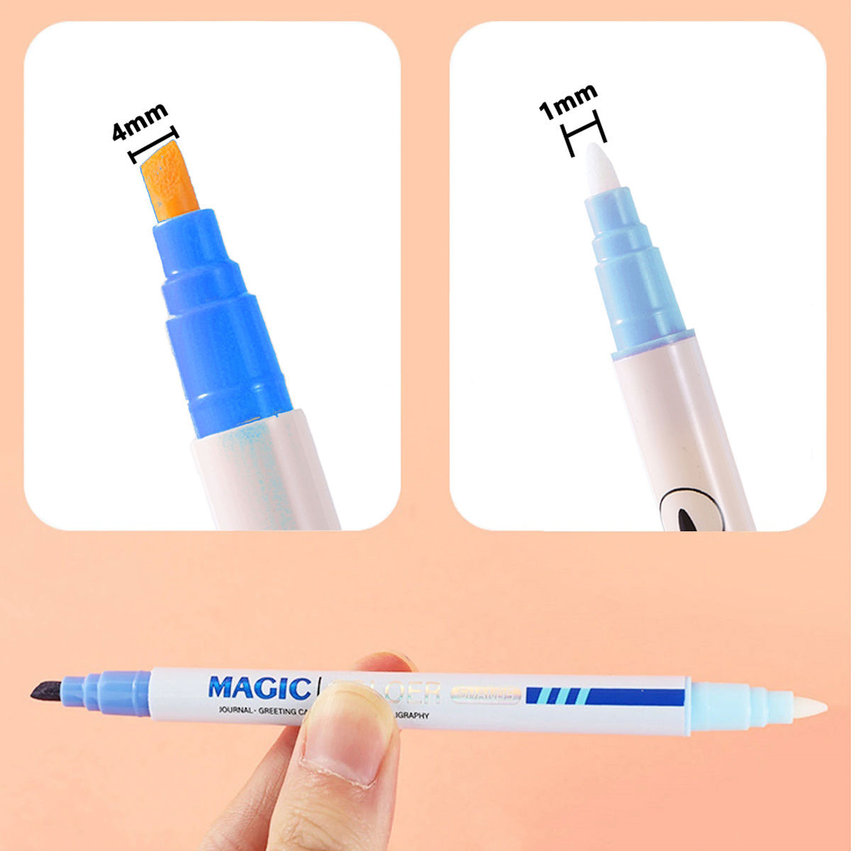 6/12 PCS Double Tip Non Bleed Color Changing Highlighters Pen Set for Students - ChildAngle