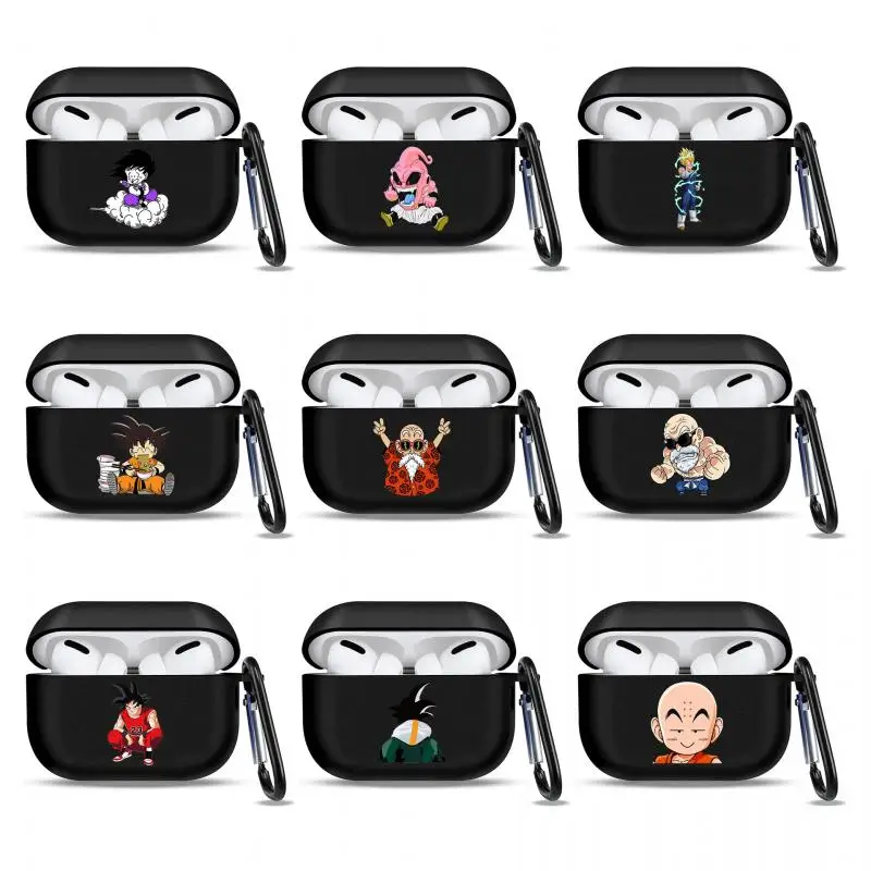 Dragon Ball Z AirPod Case Black Wukong Earphone Protective Case Anime Cartoon