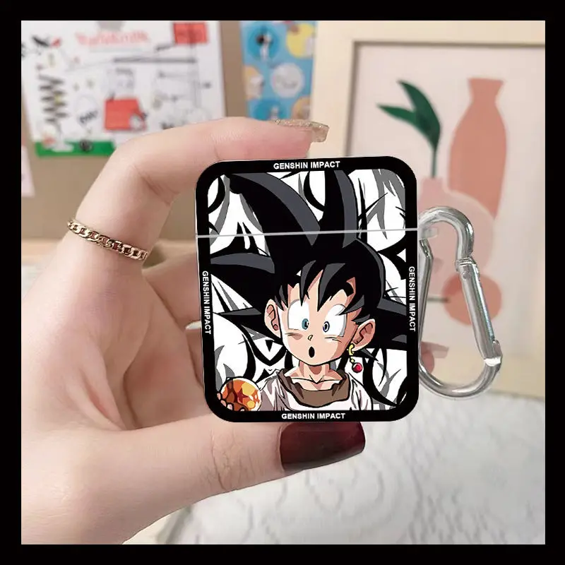 Dragon Ball Z AirPod Case Black Wukong Earphone Protective Case Anime Cartoon