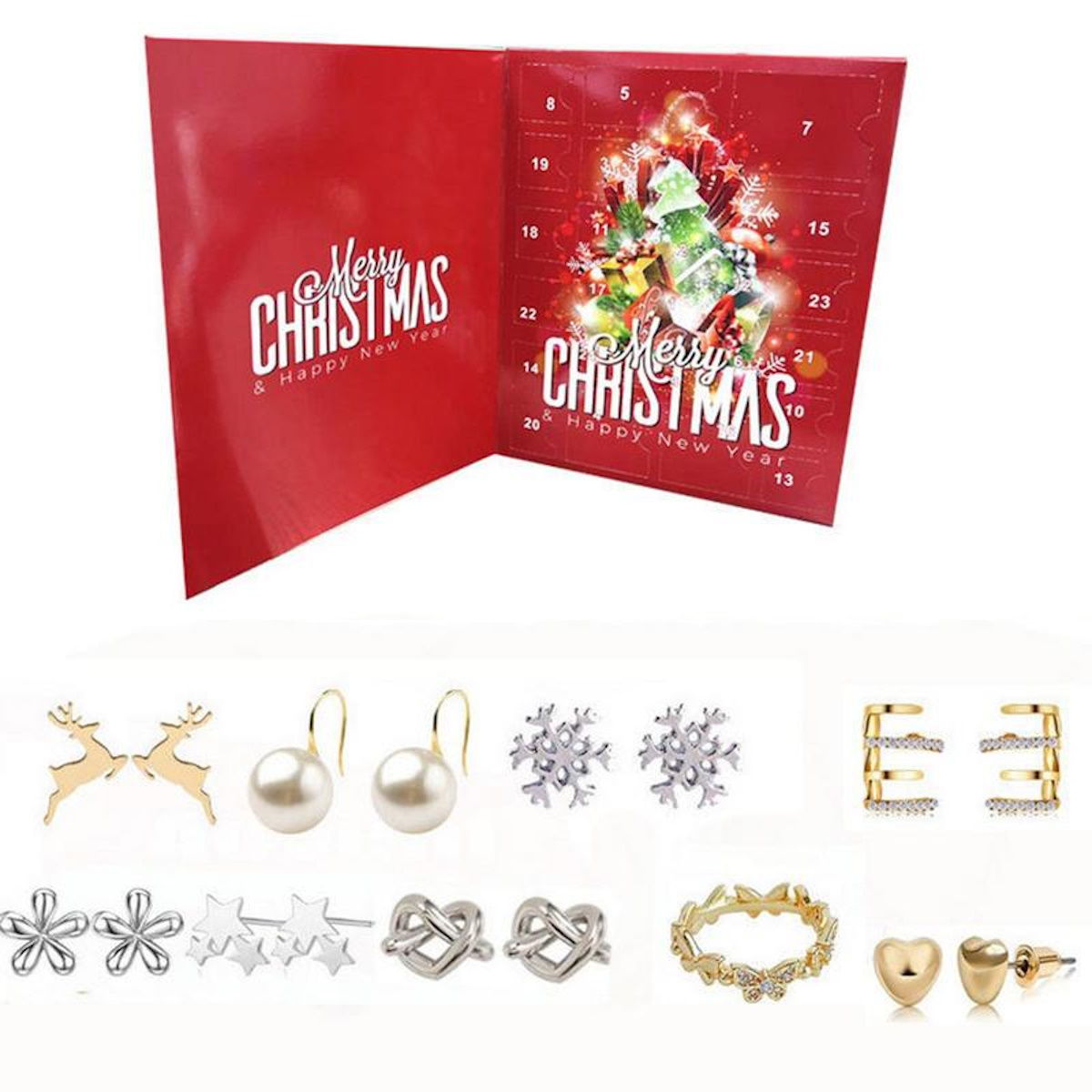 Teens Advent Calendar Jewelry Advent Calendar for Girls Earring Advent Calendar Christmas Calendar Necklace Earrings - ChildAngle