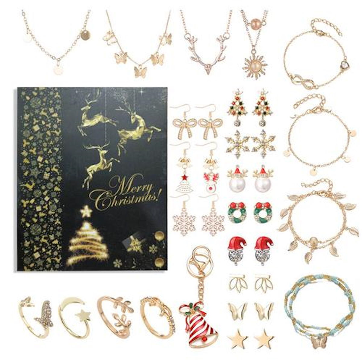 Teens Advent Calendar Jewelry Advent Calendar for Girls Earring Advent Calendar Christmas Calendar Necklace Earrings - ChildAngle