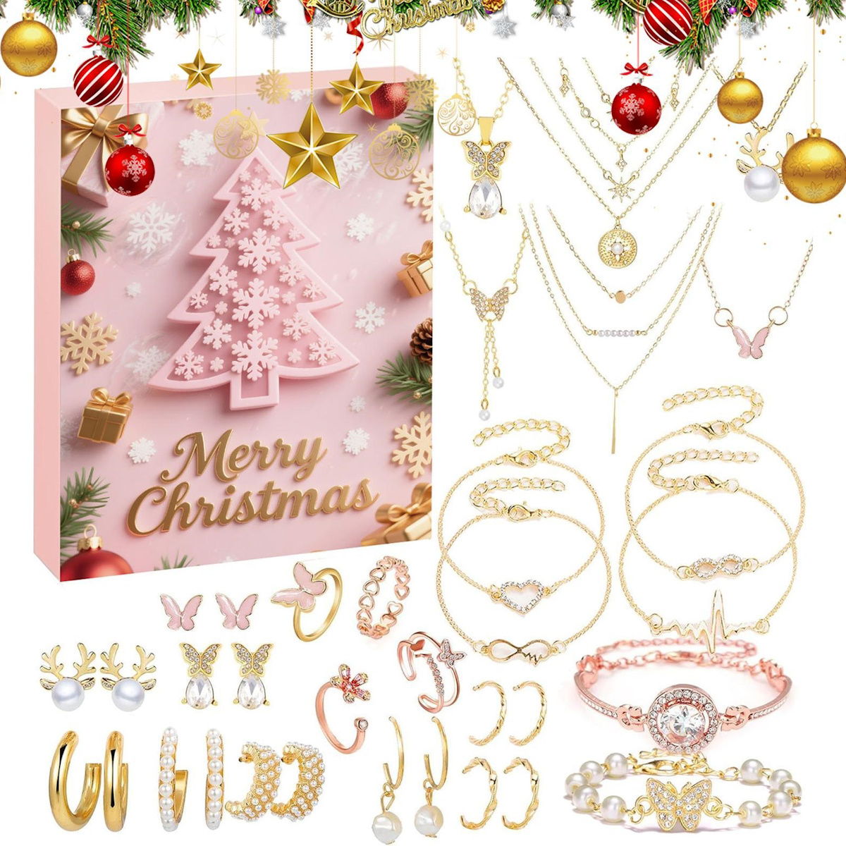 Teens Advent Calendar Jewelry Advent Calendar for Girls Earring Advent Calendar Christmas Calendar Necklace Earrings - ChildAngle