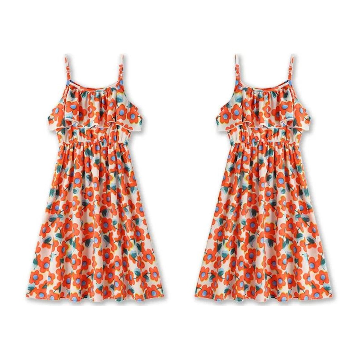 Off-Shoulder Flower Print Family Matching Dress White Shirts and Flower Print Shirts Shorts - ChildAngle Family Matching Swimsuits for Beach