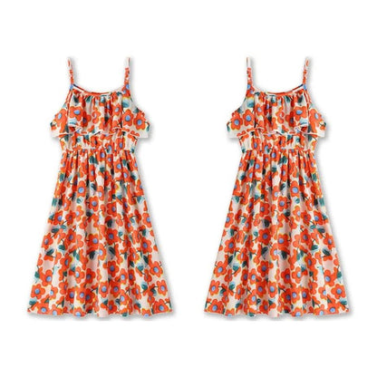 Off-Shoulder Flower Print Family Matching Dress White Shirts and Flower Print Shirts Shorts - ChildAngle Family Matching Swimsuits for Beach