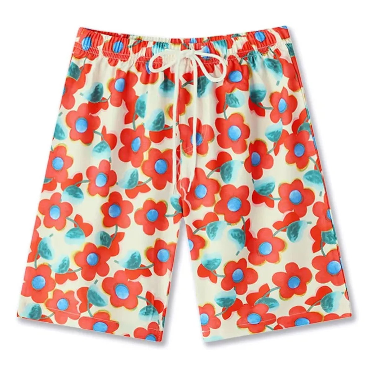 Off-Shoulder Flower Print Family Matching Dress White Shirts and Flower Print Shirts Shorts - ChildAngle Family Matching Swimsuits for Beach