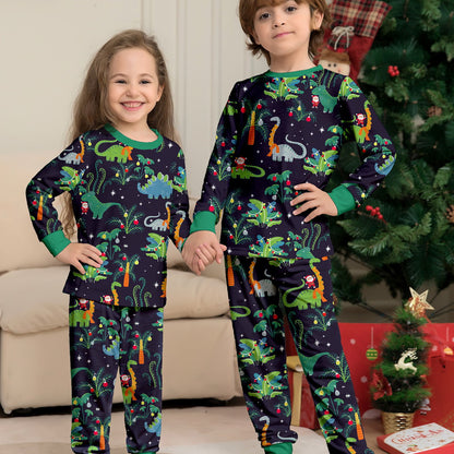 Allover dinosaur print family matching pajama set - ChildAngle Christmas Family Matching Pajama Set