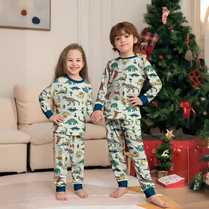Allover dinosaur print family matching pajama set - ChildAngle Christmas Family Matching Pajama Set