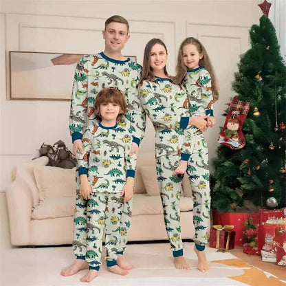 Allover dinosaur print family matching pajama set - ChildAngle Christmas Family Matching Pajama Set