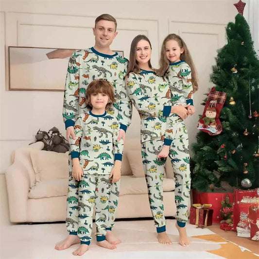 Allover dinosaur print family matching pajama set - ChildAngle Christmas Family Matching Pajama Set