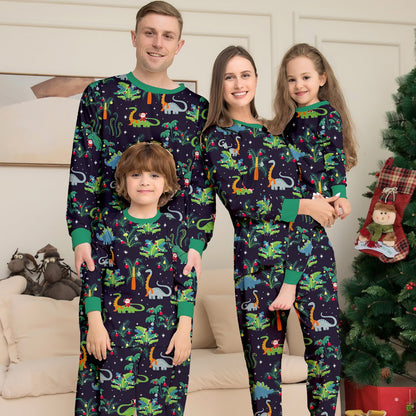 Allover dinosaur print family matching pajama set - ChildAngle Christmas Family Matching Pajama Set