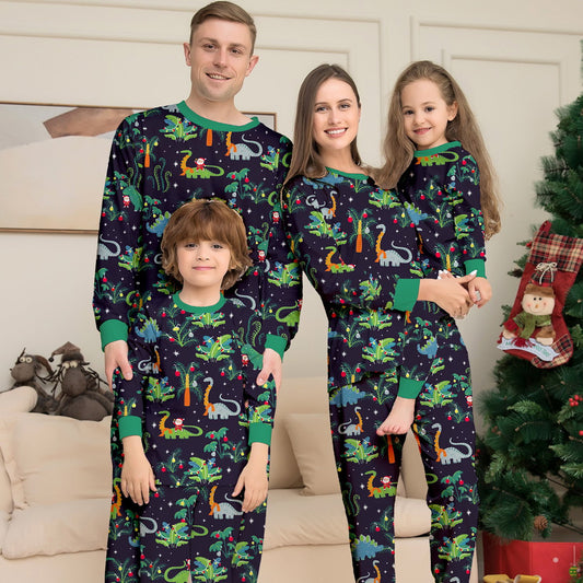Allover dinosaur print family matching pajama set - ChildAngle Christmas Family Matching Pajama Set