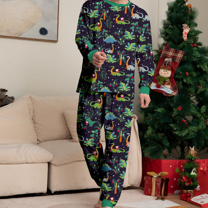 Allover dinosaur print family matching pajama set - ChildAngle Christmas Family Matching Pajama Set