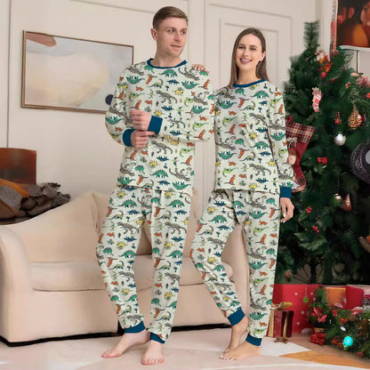 Allover dinosaur print family matching pajama set - ChildAngle Christmas Family Matching Pajama Set