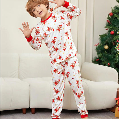 Allover Print Long Sleeve Gingerbread Family Pajamas - ChildAngle