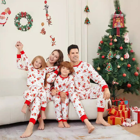 Allover Print Long Sleeve Gingerbread Family Pajamas - ChildAngle