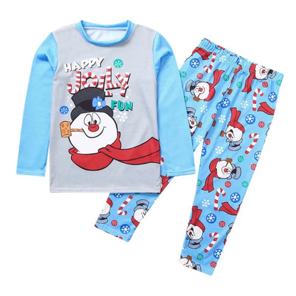 Christmas Family Matching Pajamas Sets Happy Jolly Snowman Pajama Set - ChildAngle