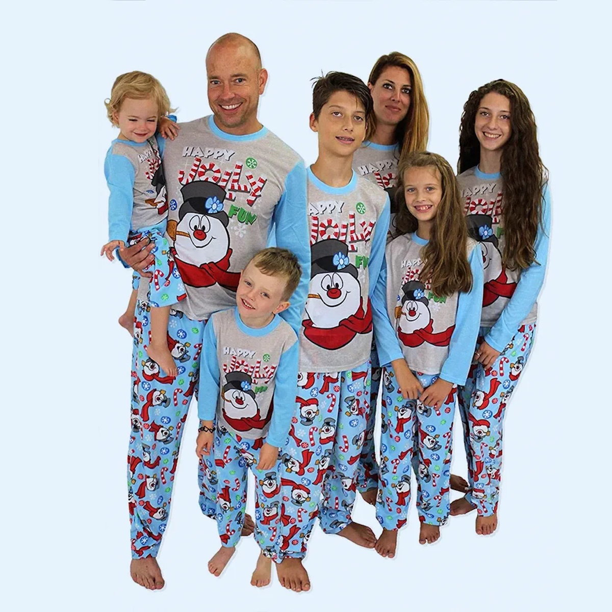 Christmas Family Matching Pajamas Sets Happy Jolly Snowman Pajama Set - ChildAngle