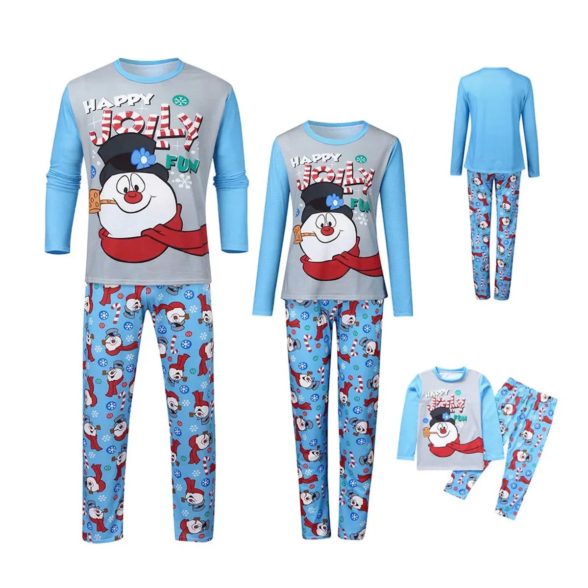 Christmas Family Matching Pajamas Sets Happy Jolly Snowman Pajama Set - ChildAngle