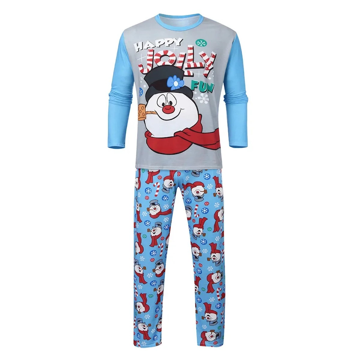 Christmas Family Matching Pajamas Sets Happy Jolly Snowman Pajama Set - ChildAngle