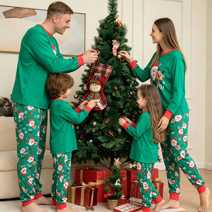 Family Matching Christmas Pajamas Set Santa Claus Reindeer Xmas Nightwear Sleepwear PJs Set - ChildAngle
