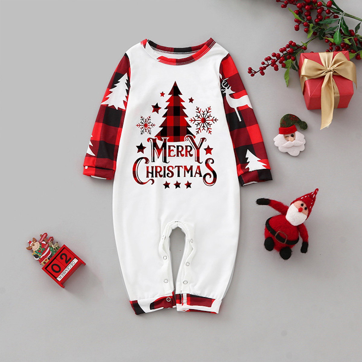 Family Matching Pajama Set Xmas Tree Print PJS for Family Christmas Mommy and Me - ChildAngle