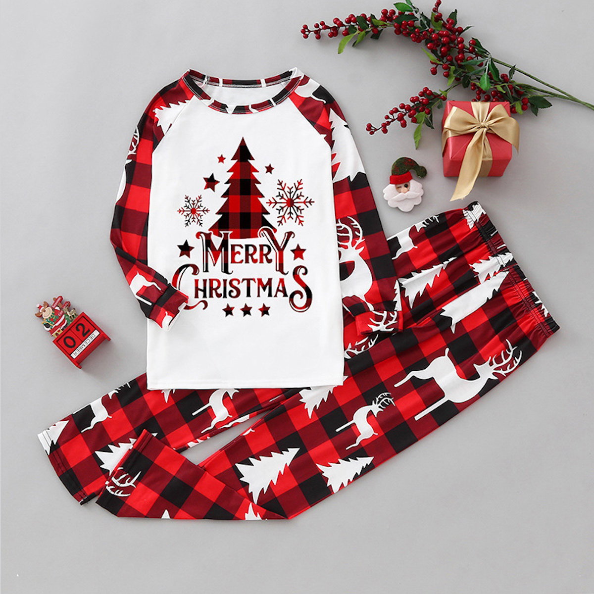 Family Matching Pajama Set Xmas Tree Print PJS for Family Christmas Mommy and Me - ChildAngle