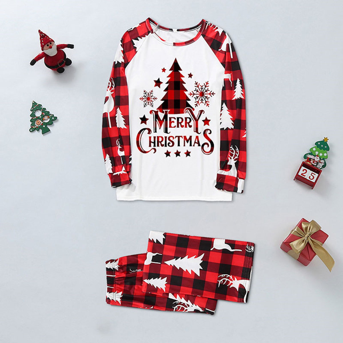 Family Matching Pajama Set Xmas Tree Print PJS for Family Christmas Mommy and Me - ChildAngle