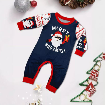 Santa Claus Holding a Gift Box Letter Print Family Matching Christmas Pajamas - ChildAngle Family Matching Christmas Pajama Set