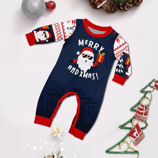 Santa Claus Holding a Gift Box Letter Print Family Matching Christmas Pajamas - ChildAngle Family Matching Christmas Pajama Set