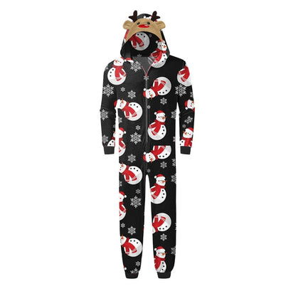 Red family-themed onesies with snowman pattern - ChildAngle Snowman Family Matching Onesie Pajamas