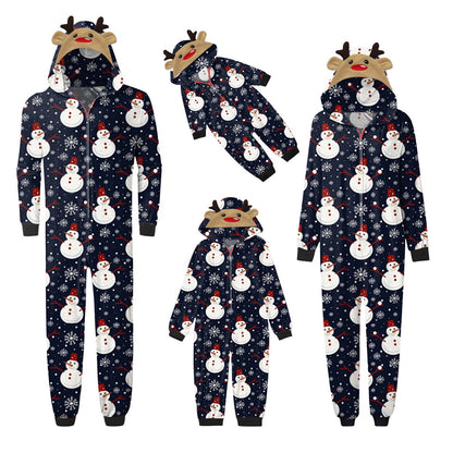 Red family-themed onesies with snowman pattern - ChildAngle Snowman Family Matching Onesie Pajamas