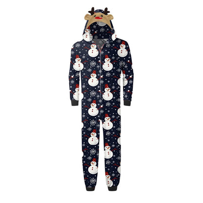 Red family-themed onesies with snowman pattern - ChildAngle Snowman Family Matching Onesie Pajamas