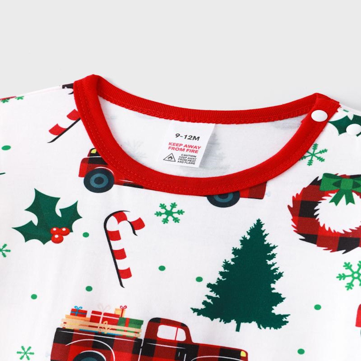 Family matching Christmas-themed pajamas Allover Truck Christmas Tree Pajama Set - ChildAngle