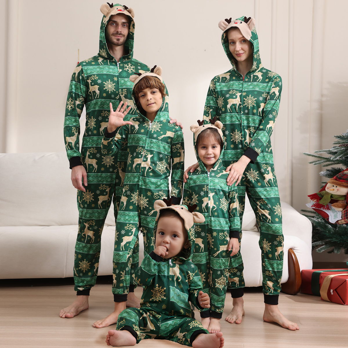 Family Matching Christmas PJS Onesie Pyjamas Santa Pola Bear Reindeer Pajama Set - ChildAngle