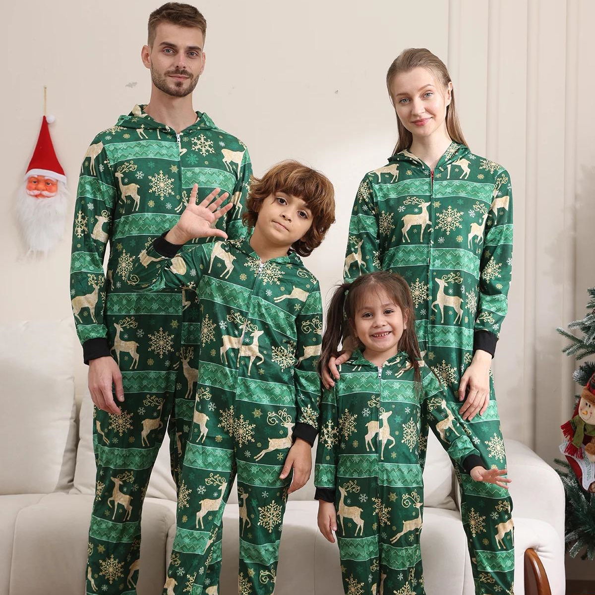 Family Matching Christmas PJS Onesie Pyjamas Santa Pola Bear Reindeer Pajama Set - ChildAngle