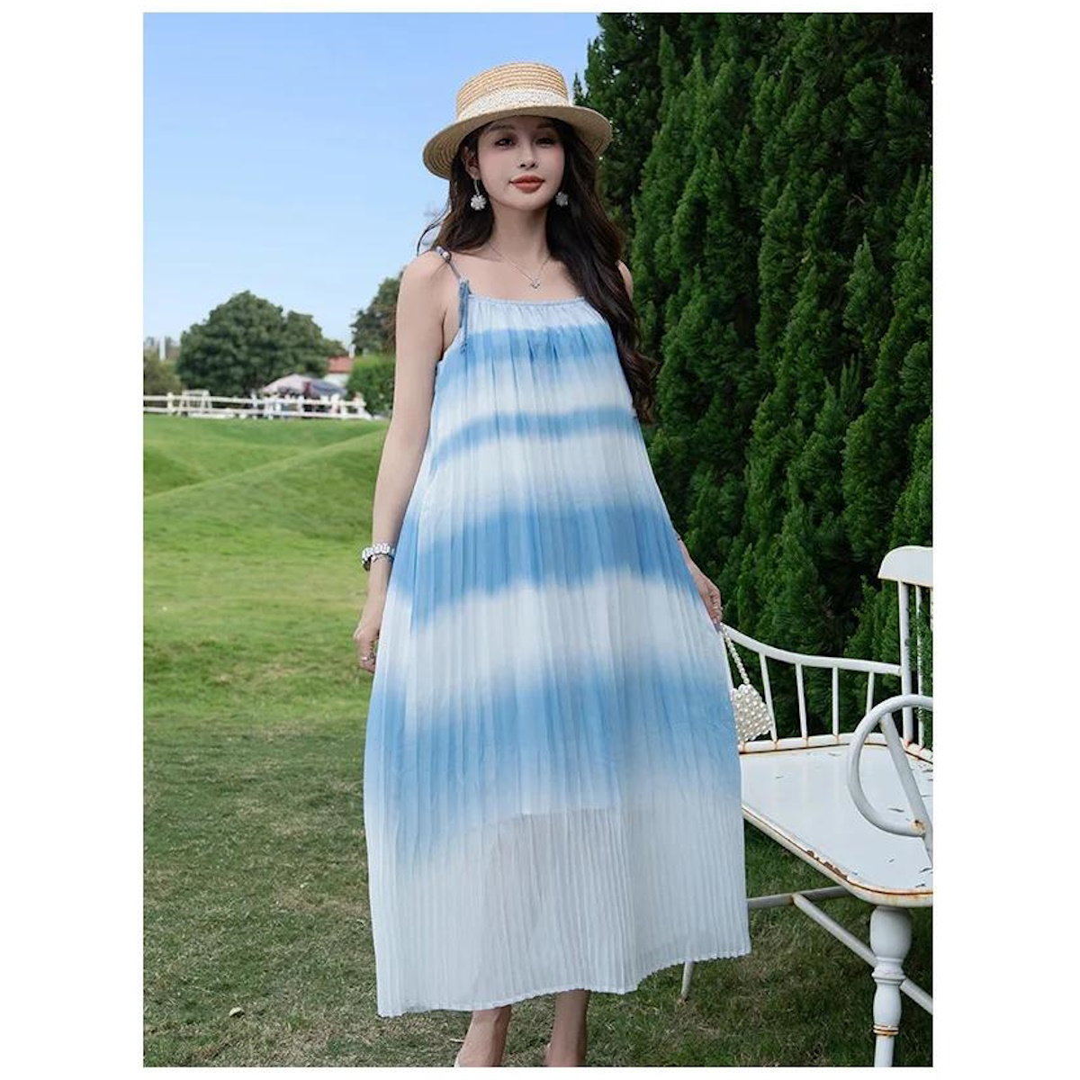 Family Matching Outfits Blue Striped Matching Family Shirts and Ruffle Stripe Slip Dress - ChildAngle