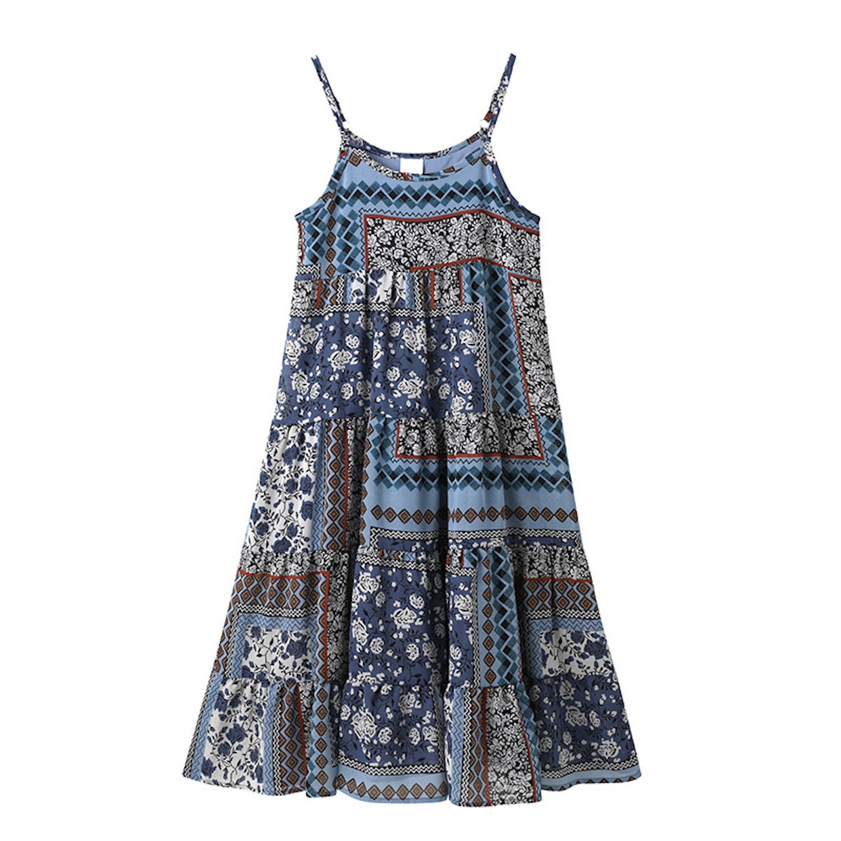 Family Matching Dress Boho Strap Dress and Shorts and Shirt Set - ChildAngle