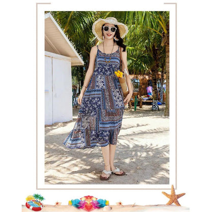 Family Matching Dress Boho Strap Dress and Shorts and Shirt Set - ChildAngle