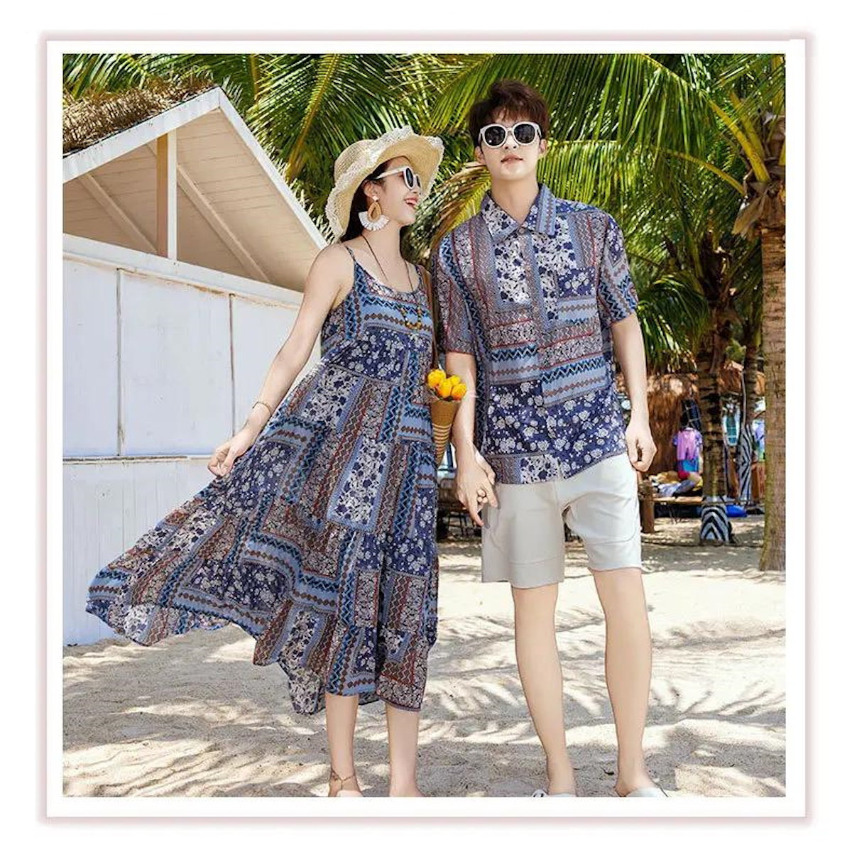 Family Matching Dress Boho Strap Dress and Shorts and Shirt Set - ChildAngle