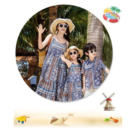 Family Matching Dress Boho Strap Dress and Shorts and Shirt Set - ChildAngle