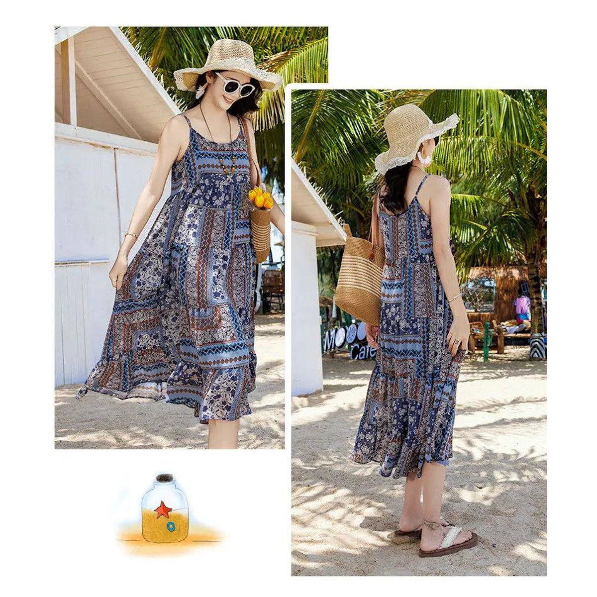 Family Matching Dress Boho Strap Dress and Shorts and Shirt Set - ChildAngle