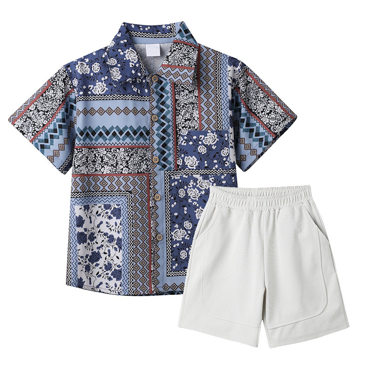 Family Matching Dress Boho Strap Dress and Shorts and Shirt Set - ChildAngle