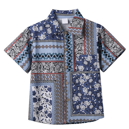 Family Matching Dress Boho Strap Dress and Shorts and Shirt Set - ChildAngle